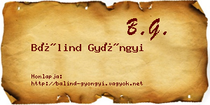 Bálind Gyöngyi névjegykártya