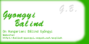 gyongyi balind business card