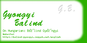 gyongyi balind business card